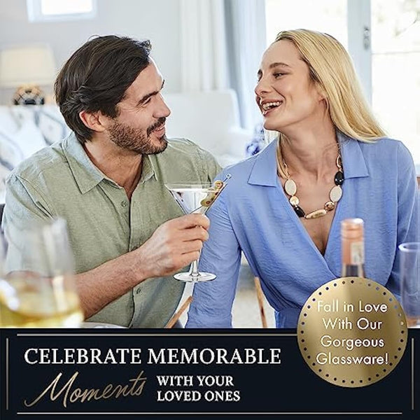 ELIXIR GLASSWARE Martini Glasses Set of 4 - Hand Blown Crystal Martini Glasses with Stem - Elegant Cocktail Glasses for Bar, Martini, Cosmopolitan, Manhattan, Gimlet, Pisco Sour 9oz, Clear