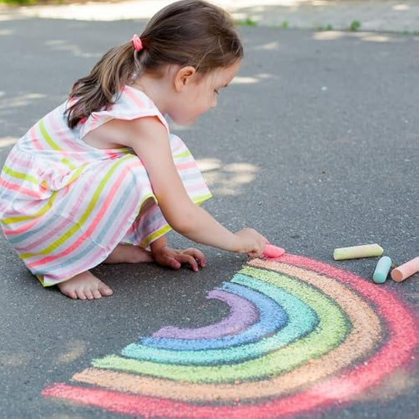 Jaques of London Premium Chalks for Children Giant for Outside | Creative Garden Toys for 1 Year olds | Pavement Chalks spark creativity, fine motor skills, and imaginative play | Since 1795