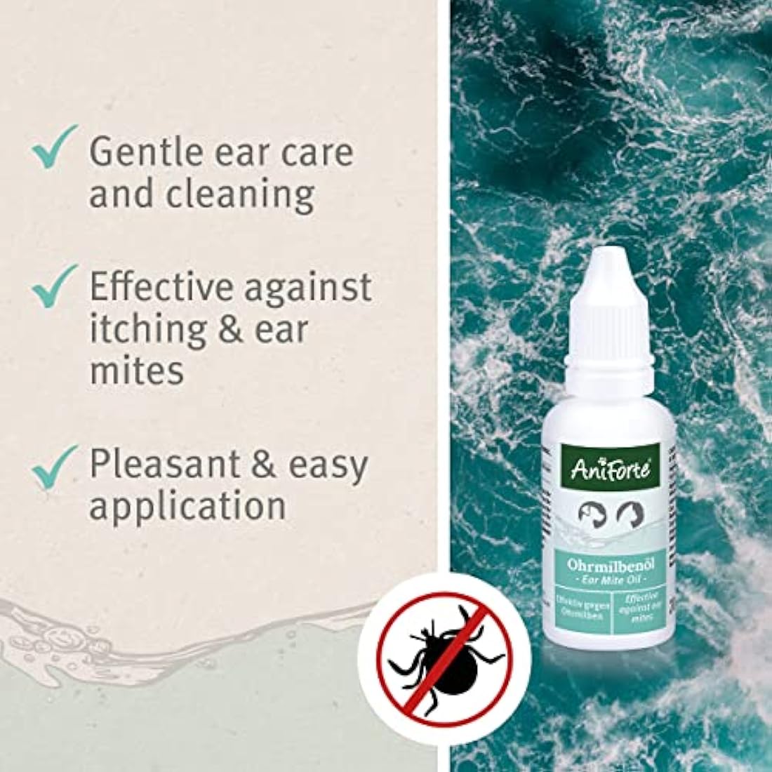 AniForte Ear Mite Drops 20ml for Dogs, Cats, Rodents and Pets: Treatment for Pets and Animals to Kill & Remove Ear Mites, Ear-Drops