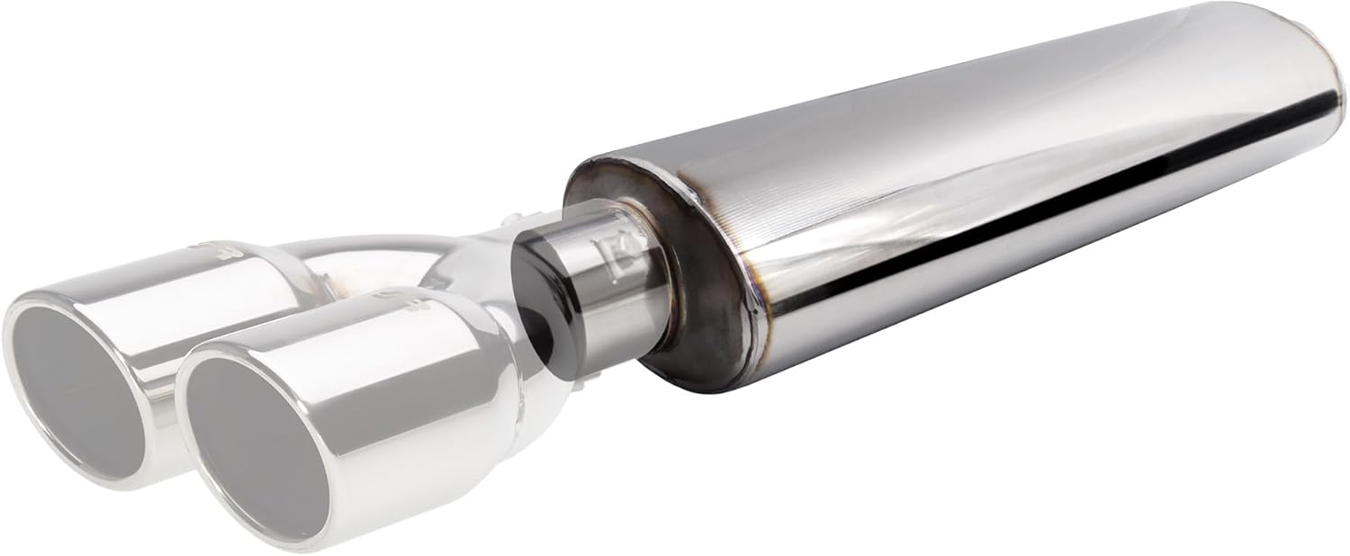 Simoni Racing ESR6 - Universal Sport Silencer, Round Straight Outlet, Stainless Steel Car Muffler, Length 550 mm