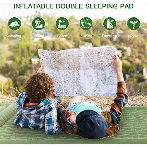 Douthfolle Sleeping Pad for Camping, Extra Thick 5 Inch Camping Mat Sleeping Mat Camping Sleeping Pads with Built-in Foot Pump for Camping,Hiking,Tent,Traveling