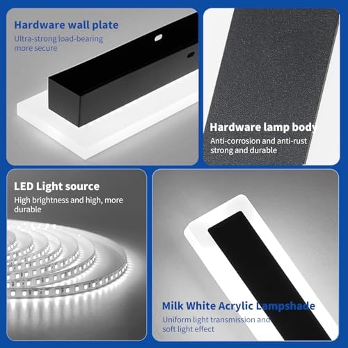 Mikeru 6500k Cool White Outdoor Wall Light, 150cm Modern Porch Wall Light, LED Vertical Long Acrylic Garden Fixture, IP65 Waterproof for Balcony, Living Room, Garage, Patio