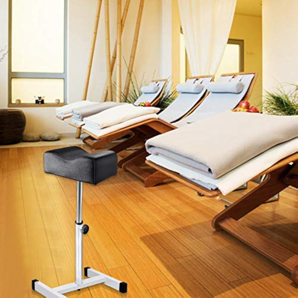 Kalolary 18-26 Inch Adjustable Pedicure Nail Footrest Manicure Foot Rest Stool Soft Pedicure Chair for Foot Resting Pedicure Beauty Salon or Home Selfcare（Black