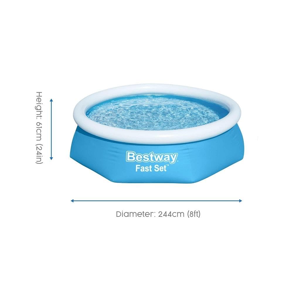 Bestway 6ft x 20in Blue Round Fast Set Inflatable Above Ground Pool