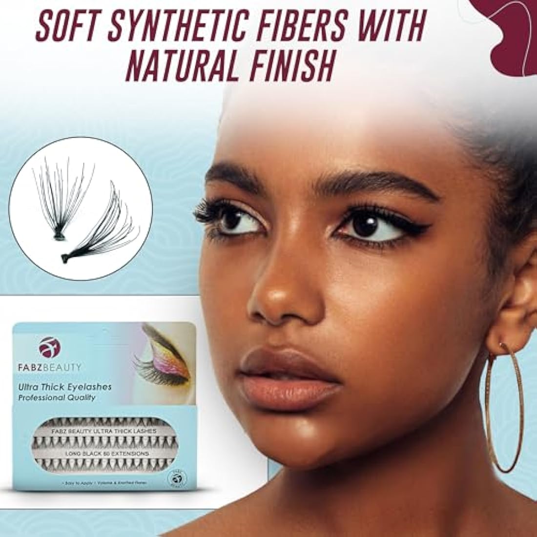 Individual Cluster Eyelashes False Extension | Ultra Thick Knotted Cat Eye Lash Clusters | Lightweight and Waterproof for a Stunning Look (Long 12 mm)