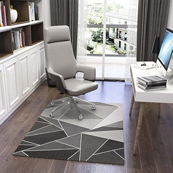 Dikilong Luxury Chair Mat for Carpeted Floor,Office Chair Mat hardwood floors, 136X 100cm Multi-Purpose Carpet Protector for Home and Office, anti-skidding and stop noise, Carrara