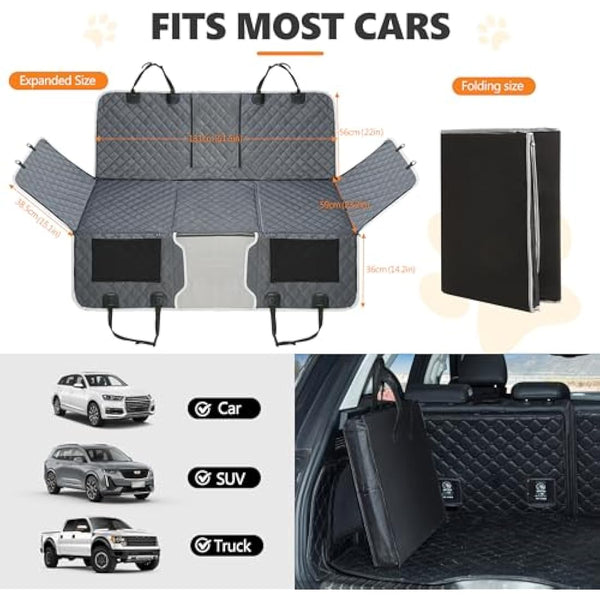 ANOSOSPECIAL Back Seat Extender,Dog Car Seat Cover,Waterproof Pet Hammock Travel Bed,Durable Camping Air Mattress,Non Inflatable Car Bed Mattress Easy Clean for SUV Truck (Grey)