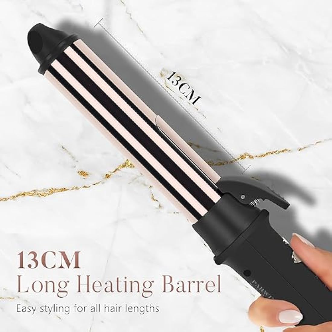 360° Rotating Automatic Hair Curler, PARWIN PRO BEAUTY 25MM Hair Curling Wand, Nano Titanium Coating Curling Tongs, Rotating Curling Iron with LCD Display, Dual Voltag, 120-210℃