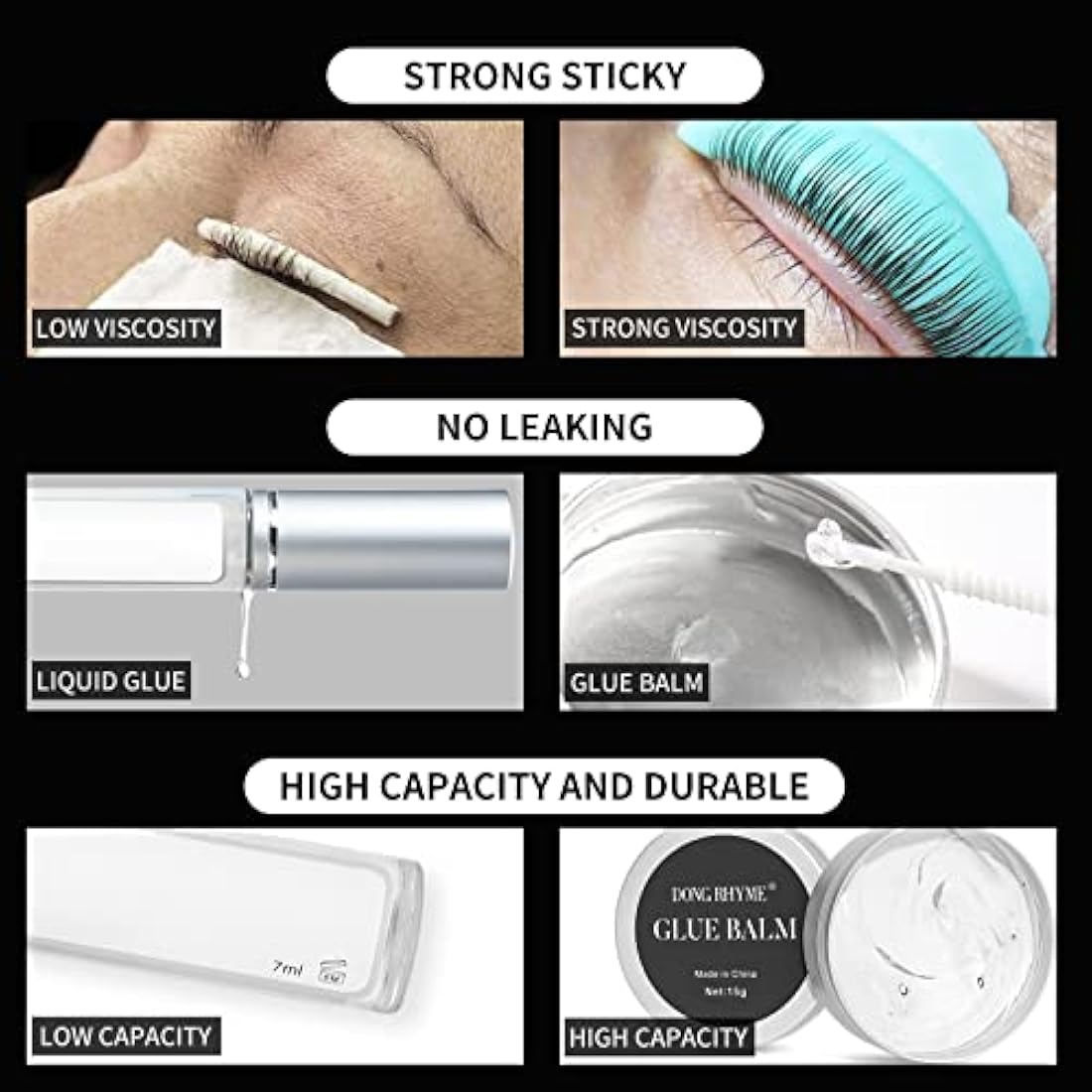 Glue Balm for Lash Lift, DONG RHYME Lash Lift Adhesive Strong Lash Permimg Glue Balm Fast Drying Eyelash Glue for Lash and Eyebrow Lift, not for False Lashes - 15g