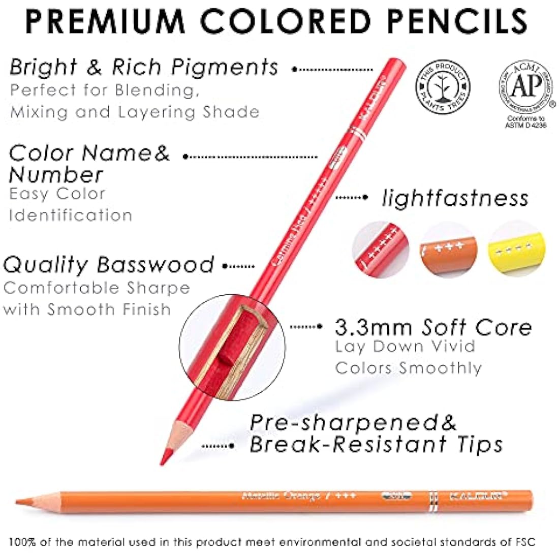 KALOUR Professional Colored Pencils,Set of 240 Colors,Artists Soft Core with Vibrant Color,Ideal for Drawing Sketching Shading,Coloring Pencils for Adults Artists Beginners