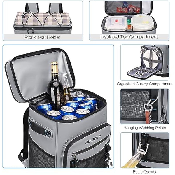 Hulongo Large Waterproof Insulated Cooler Backpack for Men & Women, Leak Proof Cooler Backpack