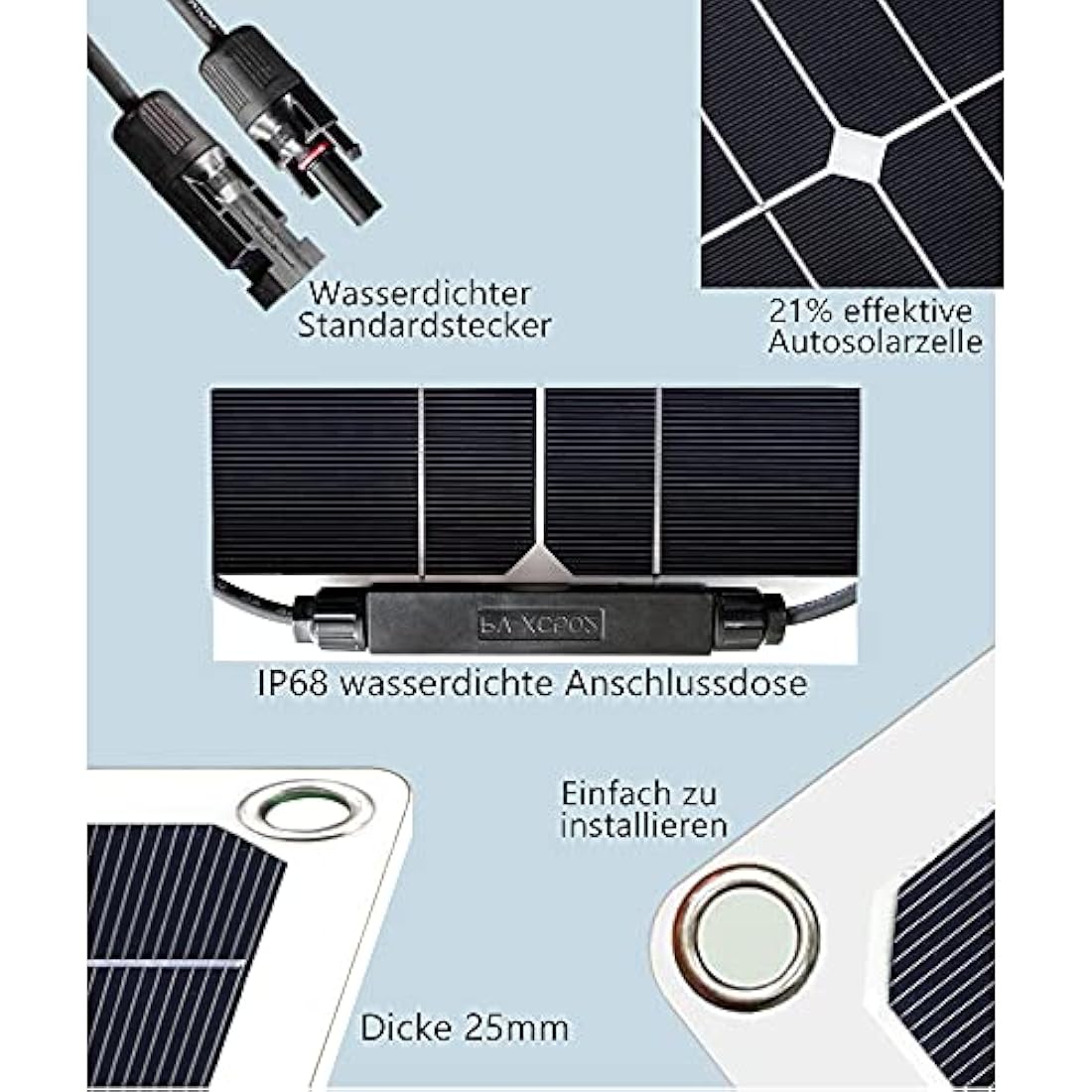 200W Flexible Solar Panel Kit Monocrystalline Solar Charge with 20A Controller USB Output to Charge 12V Batteries (Vented AGM Gel)-for Motorhome, Caravan, Camper, Boats, Roofs