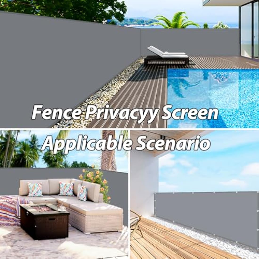 IMSGVIFO Awning Waterproof with Eyelets, UV Protection Sun Protection, Weather Protection, Weather Resistant, Parasol Awning for Patio Roof, Balcony, Conservatory, Swimming Pool, Dark Grey, 4 x 4 m