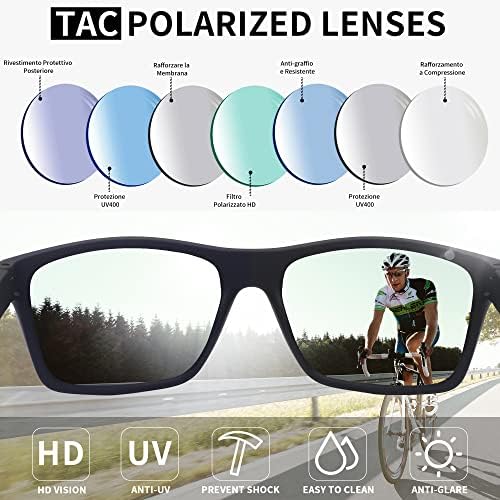Jim Halo Polarized Sunglasses for Men Women Wrap Around Sport Sun Glasses for Cycling Fishing Driving