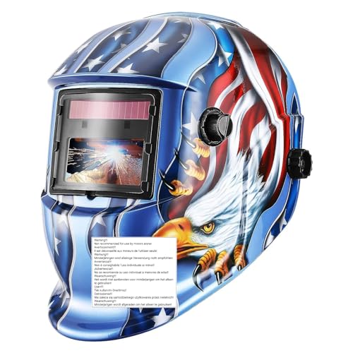 DEKO Welding Helmet Auto Darkening: True Color Solar Powered Auto Darkening Welding Helmets Welder Mask Hood (Skull Design)