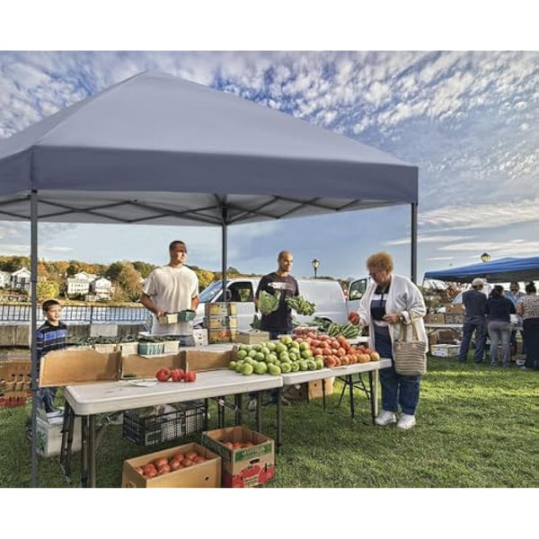 ABCCANOPY 2.5x2.5M Pop Up Gazebo Commercial Gazebo With Upgraded Roller Bag, 4 Weight Bags, Stakes and Ropes (Grey)