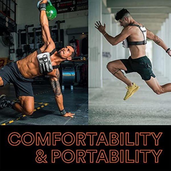 Fitdom Tactical Inspired Sports Utility Chest Pack. Chest Bag for Men with Built-in Phone Holder. This EDC Rig Pouch Vest is Perfect for Workouts, Cycling & Hiking, White, Vest Fit