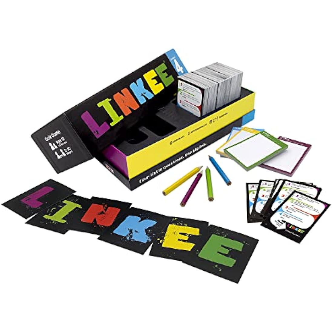 Ideal Linkee trivia game Four Little Questions, with One Big Link Family Games For 2-30 Players, Nylon/a, Ages 12+