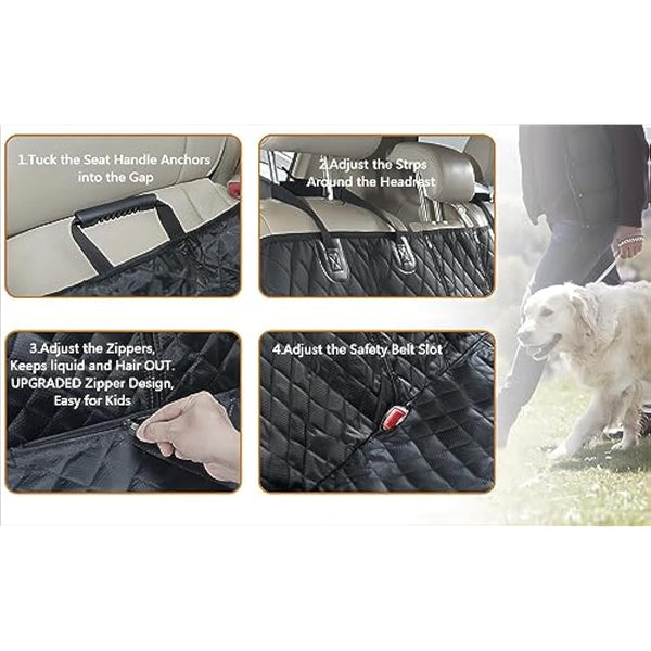 ANOSOSPECIAL Dog Car Seat Cover for Back Seat Cover for Kids,Waterproof Universal Fit Pet Rear Seat Protector for Van SUV (XL, Black)