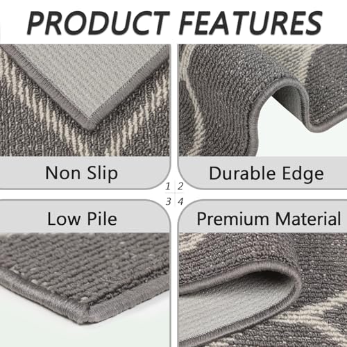 Cekene Carpet Runners for Hallways Non Slip 65x300cm Long kitchen Runners Machine Washable Low Profile Floor Runner Rug for Kitchen Hallway Entryway