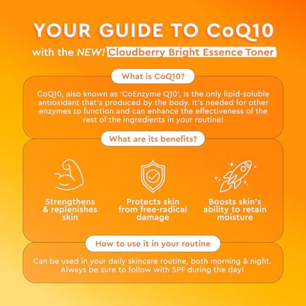 Glow Recipe Cloudberry Brightening Toner + Essence Skincare - CoQ10 Face Toner to Strengthen Skin Barrier + Hydrating Rice Water, Vitamin C, E & 5% Glycerin to Soften & Even Skin Tone (75ml)