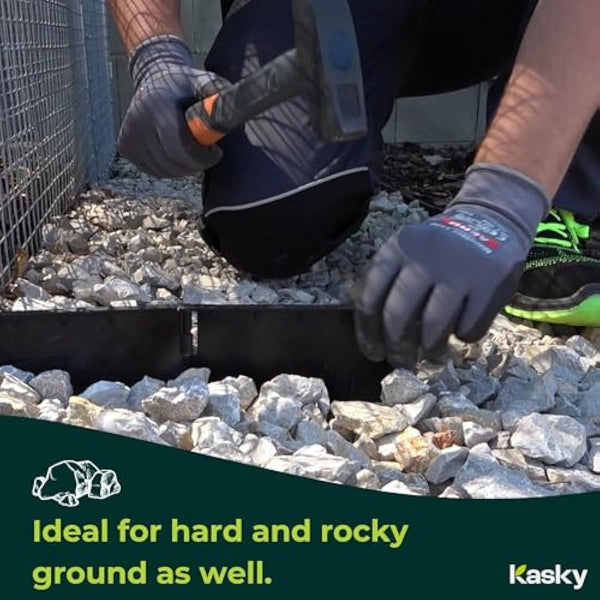 Easy to Install Lawn Edging Border - Simply Hammer into Place, No Trenches to Dig - Durable & Flexible Garden Edging - Invisible Grass & Path Edge from Recycled Plastic - 26.7 m / 87 ft Long