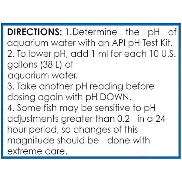 API pH DOWN Freshwater Aquarium Water pH Reducing Solution 118 ml Bottle