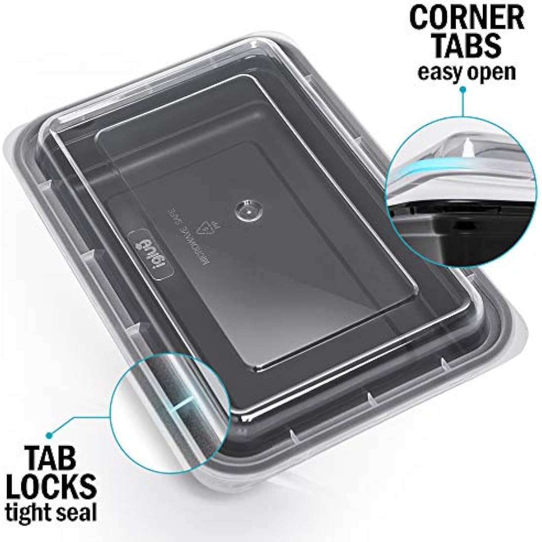 Igluu Meal Prep Containers Reusable 30 Pack 1-Compartment 828ml (28oz) BPA-Free Food Prep Containers with Airtight Lids – Durable Plastic, Stackable, Microwave, Freezer & Dishwasher Safe