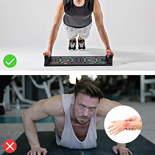 AOUZEA Push-Up Board Fitness Equipment, 12-in-1 Foldable, Multifunctional, Portable, Push-Up Board, Fitness Equipment with Protective Gloves and