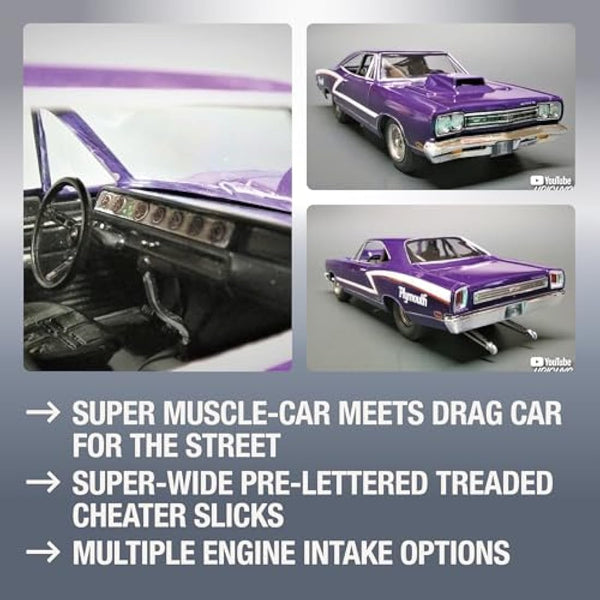 AMT 1:25 1969 Plymouth GTX Hardtop Pro Street Model Building Kit