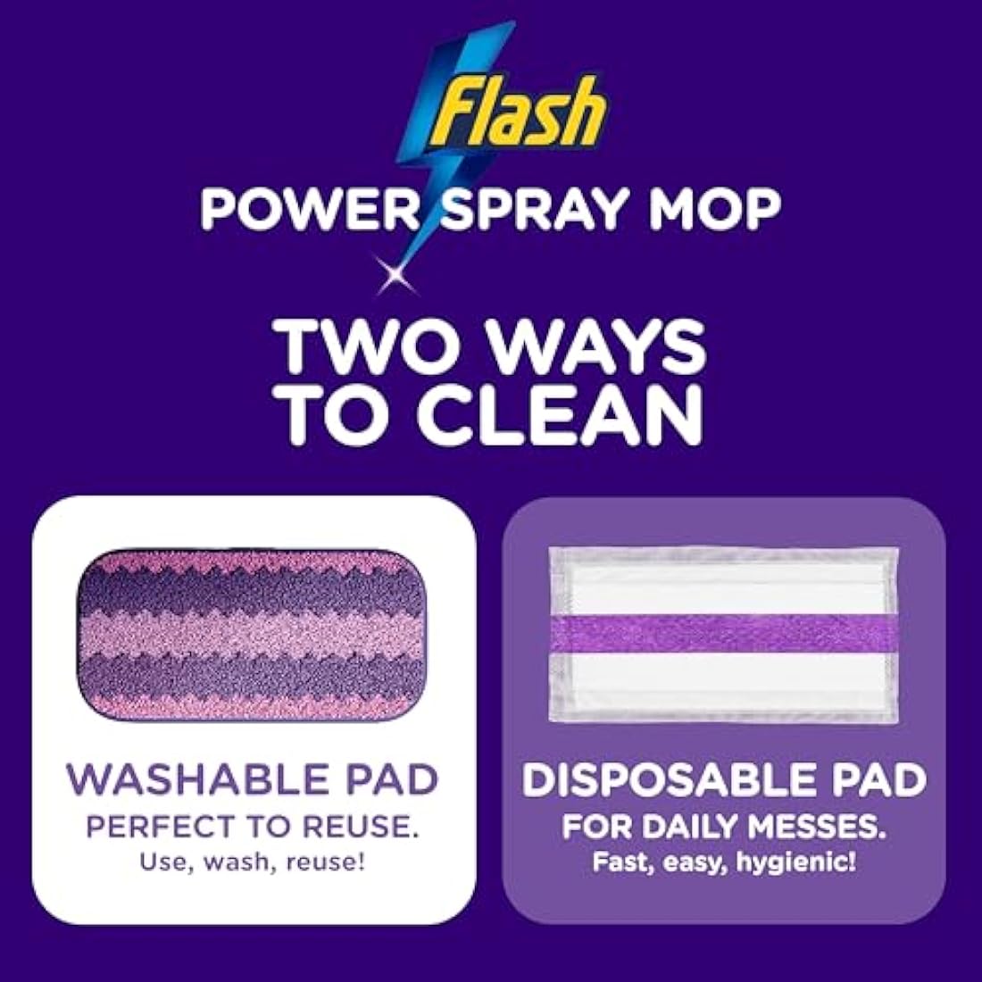 Flash Power Spray Mop Floor Cleaner Starter Kit (1 Washable + 17 Disposable Pads), All-In-One System For Your Floors