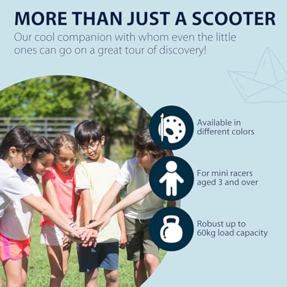 Hudora BigWheel® 180 Advanced Junior safe children's scooter from the age of 3 - Foldable an height-adjustable city scooter with reflectors - For boys & girls up to 60 kg