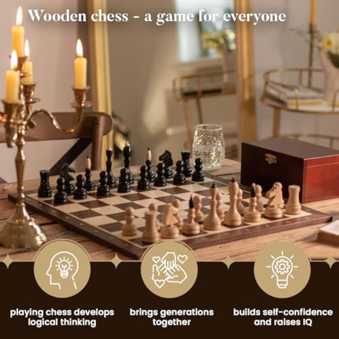 Master of Chess Classic TOURNAMENT Chess Set Wooden Chess Set | Handmade Tournament Chess Set Without Chess Table - Chess Pieces Only