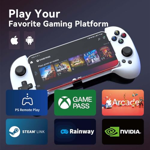 ShanWan Mobile Gaming Controller for Android/iOS, Phone controller for iPhone15, Bluetooth connection, PS Remote Gaming Xbox Cloud Steam Link GeForce NOW MFi Apple Arcade Gaming