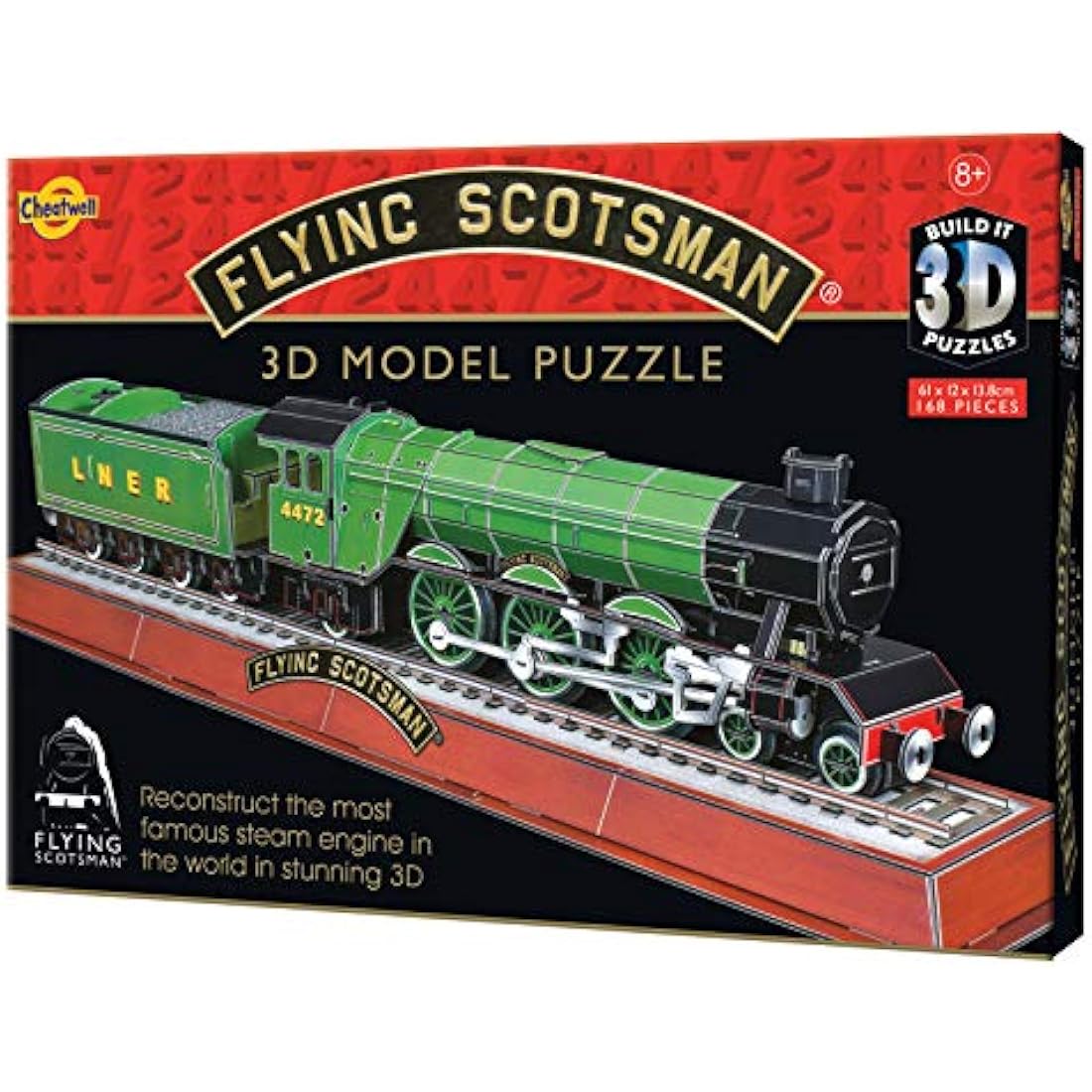Cheatwell Games - BYO 3D Flying Scotsman - 3D Puzzles For Kids & Adults - Model Kit To Build - Gift For Children and Adults - 168 Pieces - Ages 8+