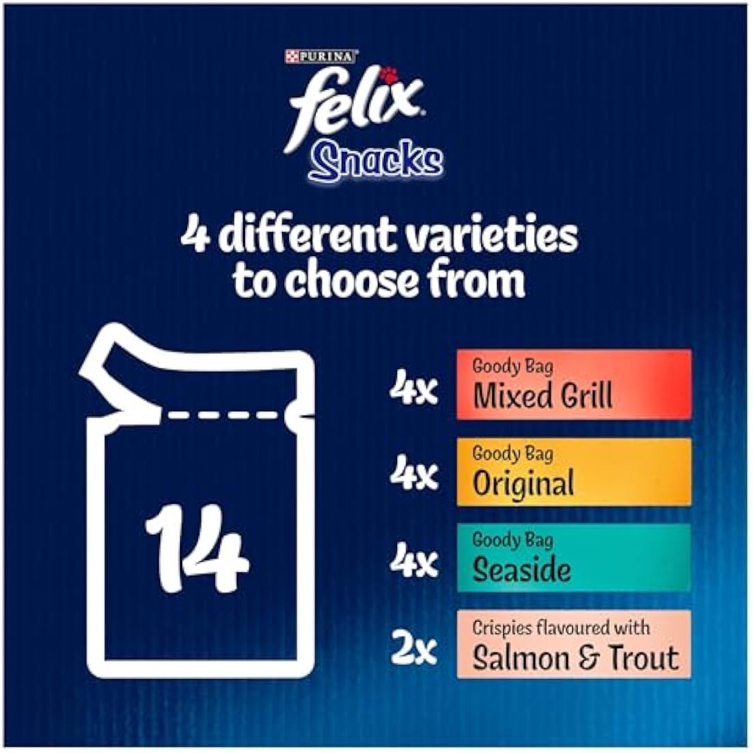 FELIX Mixed Snack Box Adult Cat Treats Pack 810g