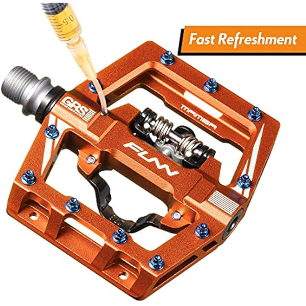 Funn Mamba S MTB Clipless Pedals, Single Sided Clip Mountain Bike Pedals, Compatible with SPD Cleats, 9/16-Inch CrMo Axle Bicycle Pedals for MTB/BMX/Gravel Cycling