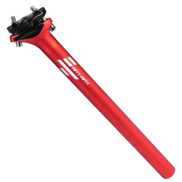 FIFTY-FIFTY Mountain Bike Seat Post, 27.2/30.9/31.6mm Aluminum Alloy Bicycle Seat Post, 350mm Length for MTB, Road Bike, E-MTB (Red, 30.9mm)