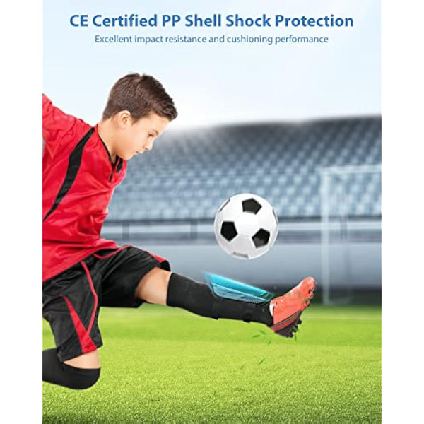 AirsFish Shin Pads Boys CE Certified Kids Football Shin Guards Breathable Non Slip Extended Adjustable Straps Lightweight Soccer Shin Pads for Boys Girls Teens Leg Calf Protective