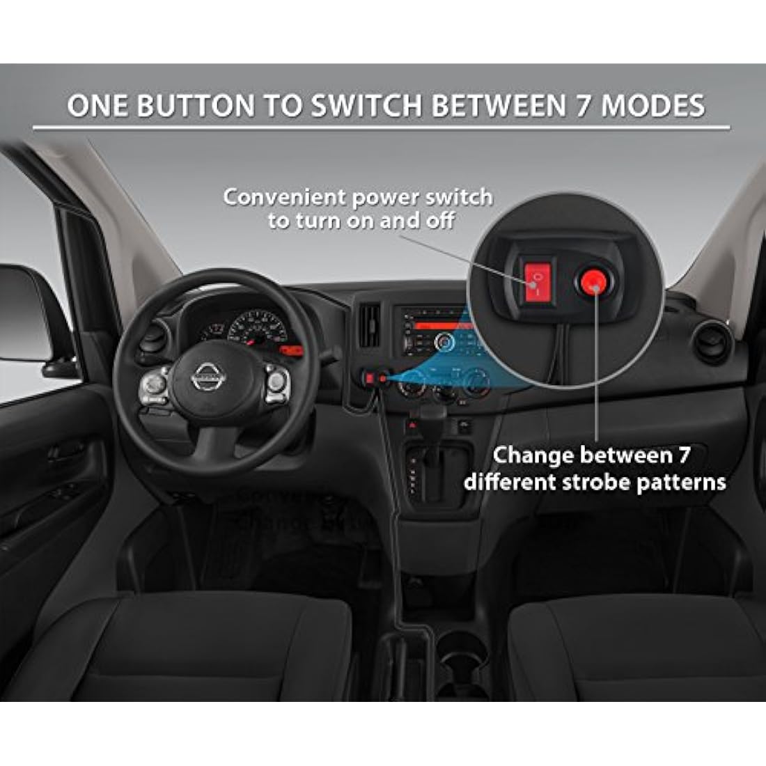 PROZOR Flashing Beacon Light 24LEDs 24W Amber Strobe Lights with Magnetic Base and 5m/16.4ft Cable 7 Modes Recovery Lights Car Emergency Light IP65 Waterproof for 12V Tractors Cars Truck SUV