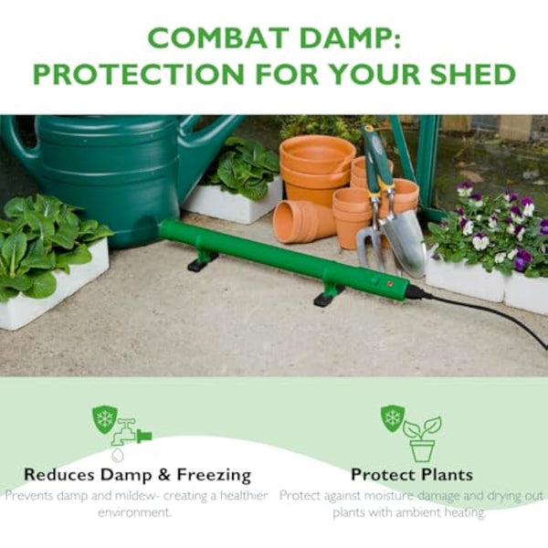 Hylite Ecoheater Greenhouse & Shed Tube Heater with Thermostat Green 500mm 55W