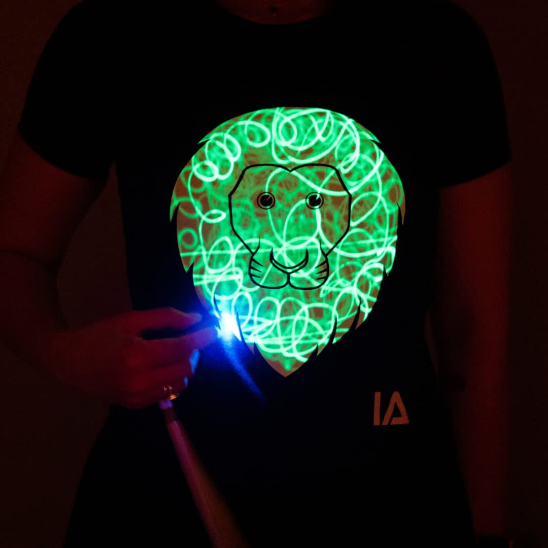 Illuminated Apparel Interactive Glow in The Dark T-Shirt - Fun for Birthday Parties & Festivals - Light up The Night
