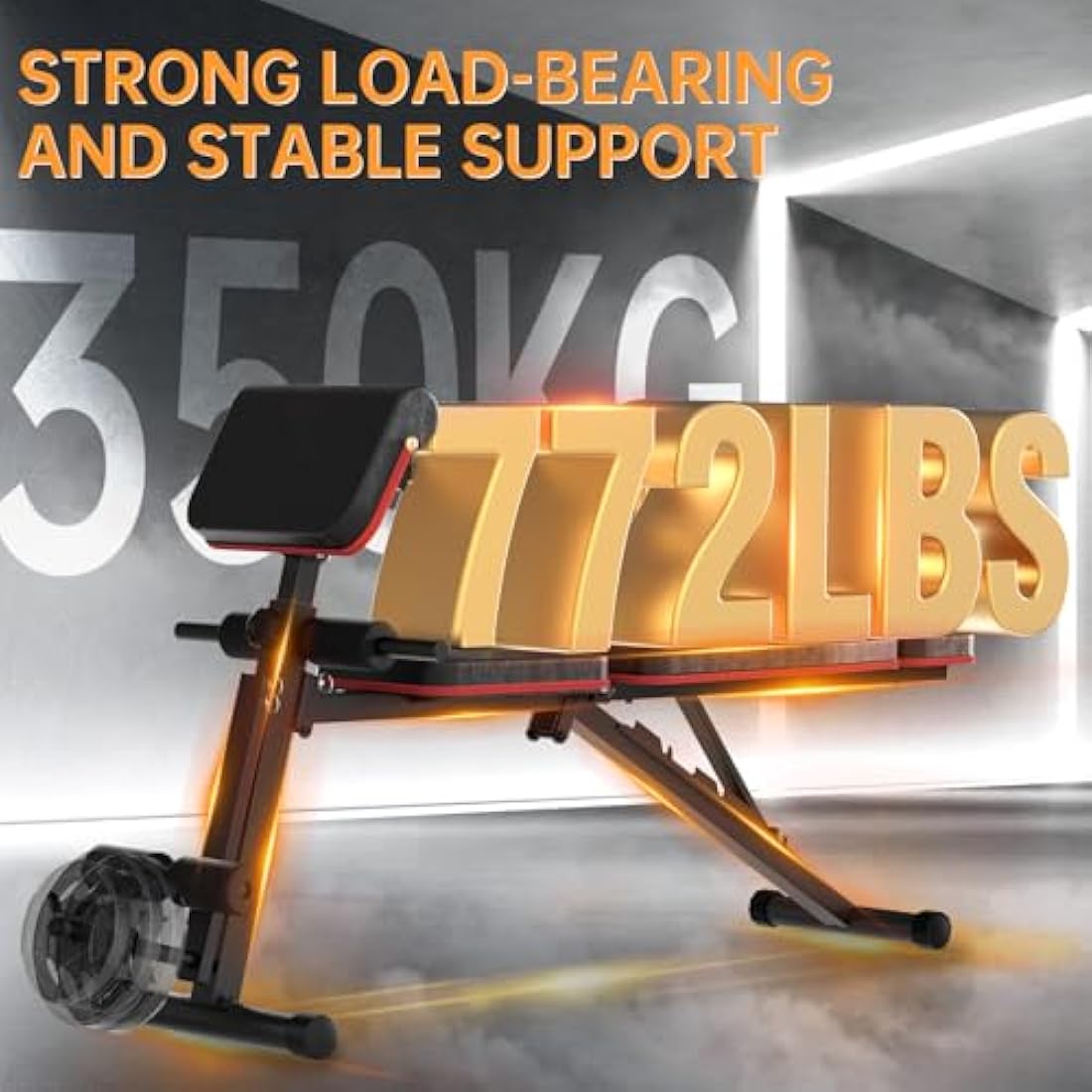 JOROTO Weight Bench Adjustable, Foldable Workout Bench Press, 350KG Load Strength Training Benches for Home Gym Full Body Workout, Roman Chair Dumbbell Bench