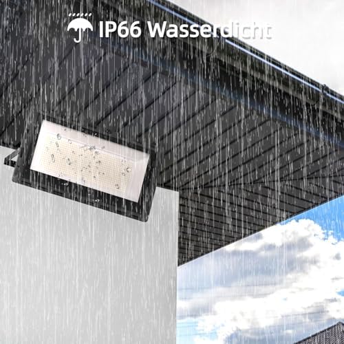 Wegoodlife 600W LED Outdoor Spotlight, Super Bright 60000LM, 6500K Cool White, IP66 Waterproof Floodlight, 50cm Cable, Outdoor Light for Garden, Backyard, Hallway