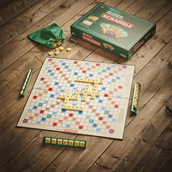 Ideal Super Scrabble: twice as many tiles and a giant-sized board | Classic Games | For 2-4 Players | Ages 10+