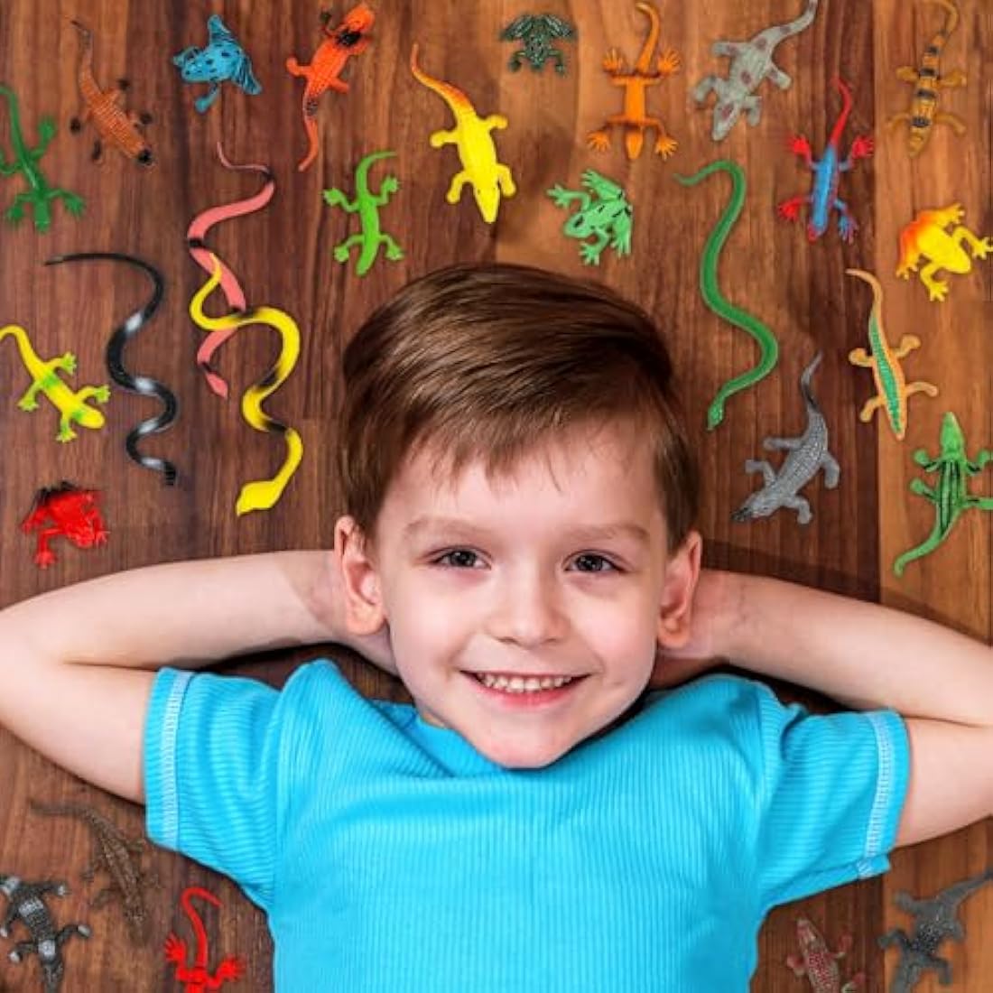 DOITEM 27Pcs Reptile Toys Realistic Figurines Model Animal Animal Figures Plastic Reptile Snake Lizards Frog Crocodile Toys Set Animals Toy for Kids Science Project Learning Educational Toy Gift