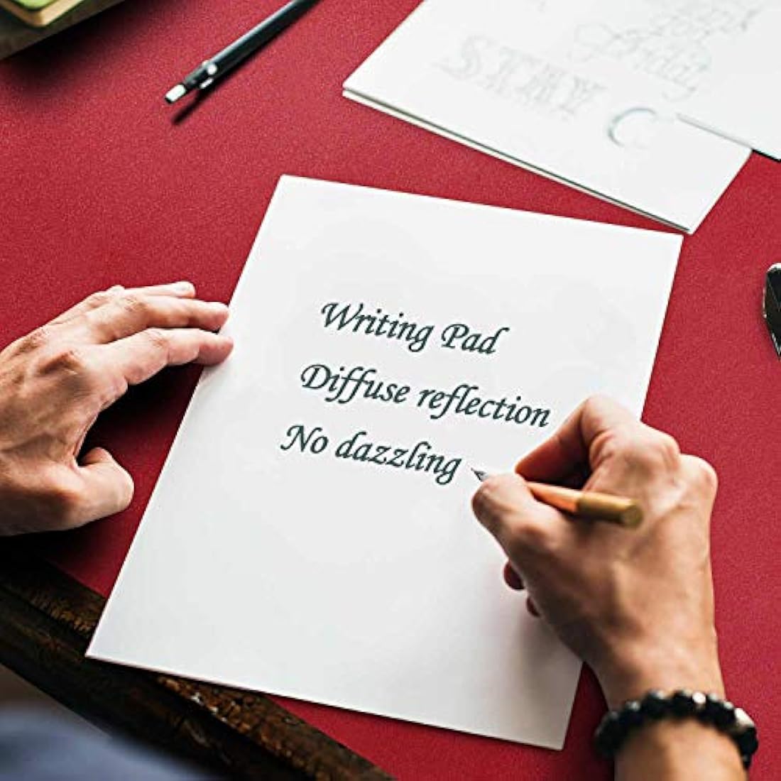 Desk Pad Large, Desk Mat, Extended Mouse Mat, Mouse Pad XXL, Desk Blotter, DOBAOJIA Laptop Pad Writing Pad for Office/Home, Dual-Side Use PU Leather Waterproof 35.4" X 16.9" (Red/Yellow)