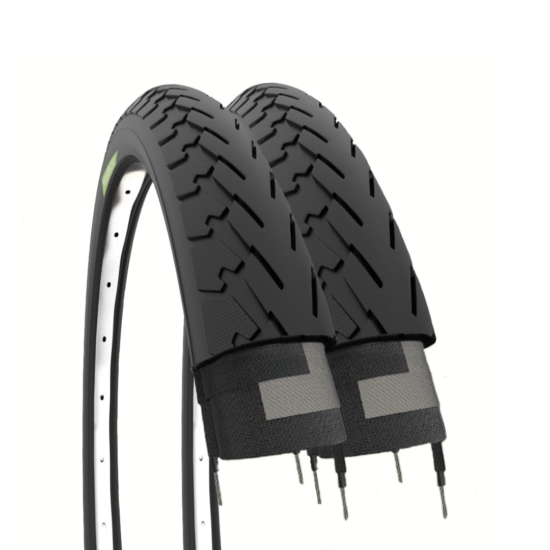 Ecovelo 2 Tyres 700 x 35 28 x 1 5/8 x 1 3/8 (37-622) 700 x 35C Black for City Bike, Road, Trekking | Road Tyres Black Rubber Bike