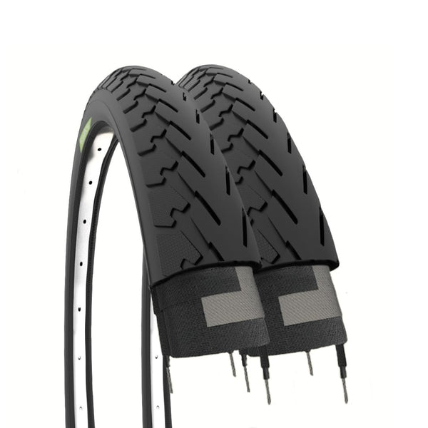 Ecovelo 2 Tyres 700 x 35 28 x 1 5/8 x 1 3/8 (37-622) 700 x 35C Black for City Bike, Road, Trekking | Road Tyres Black Rubber Bike