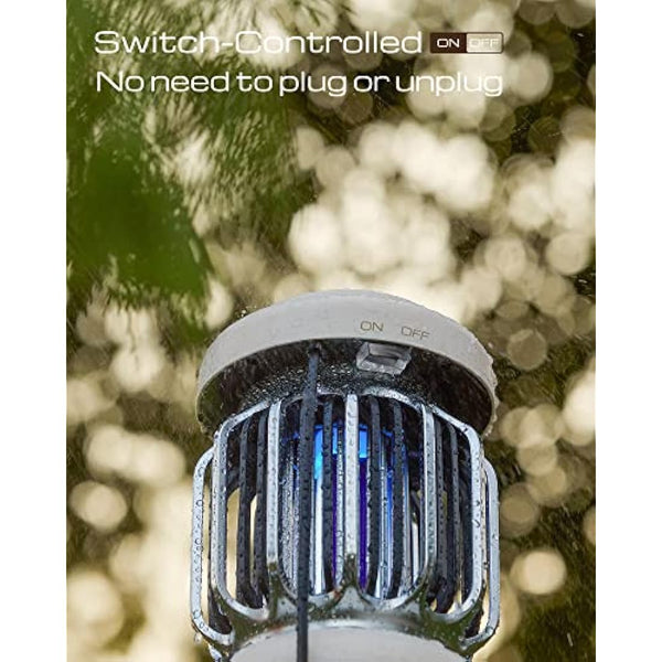 Hybrid Spectrum, Dusk-to-Dawn Fly Zapper Electric Fly Catcher Fruit Flies Trap Outdoor & Indoor for Home Use Mosquito Killer Bug Zapper Insect Lamp with Light Sensor - UK Plug